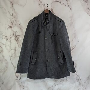 Matchstick Coat Mens XXL Gray Argus Jingpin Business Jacket Tweed Striped Pea